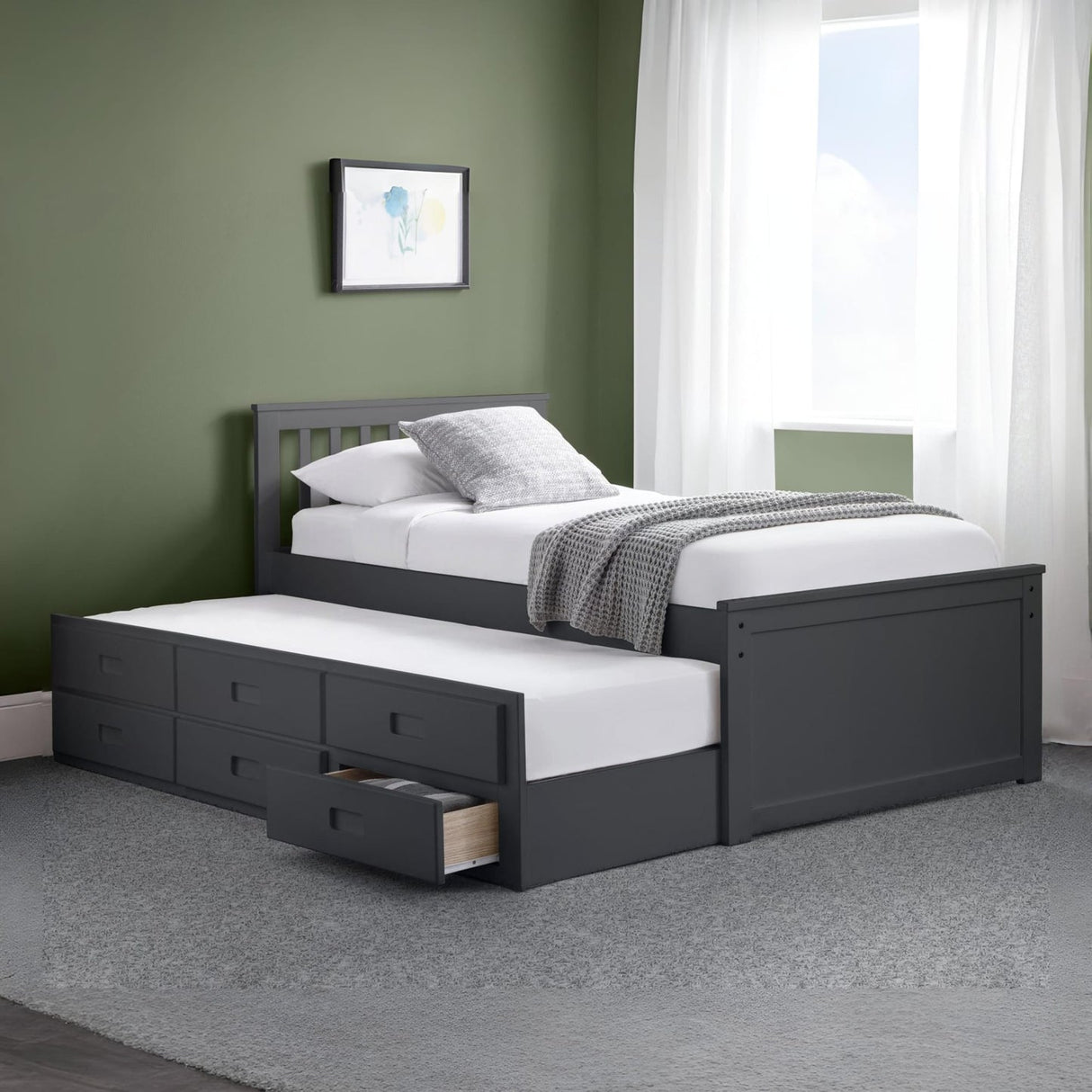 Wooden Double Bed With Underbed And Drawers - Maisie