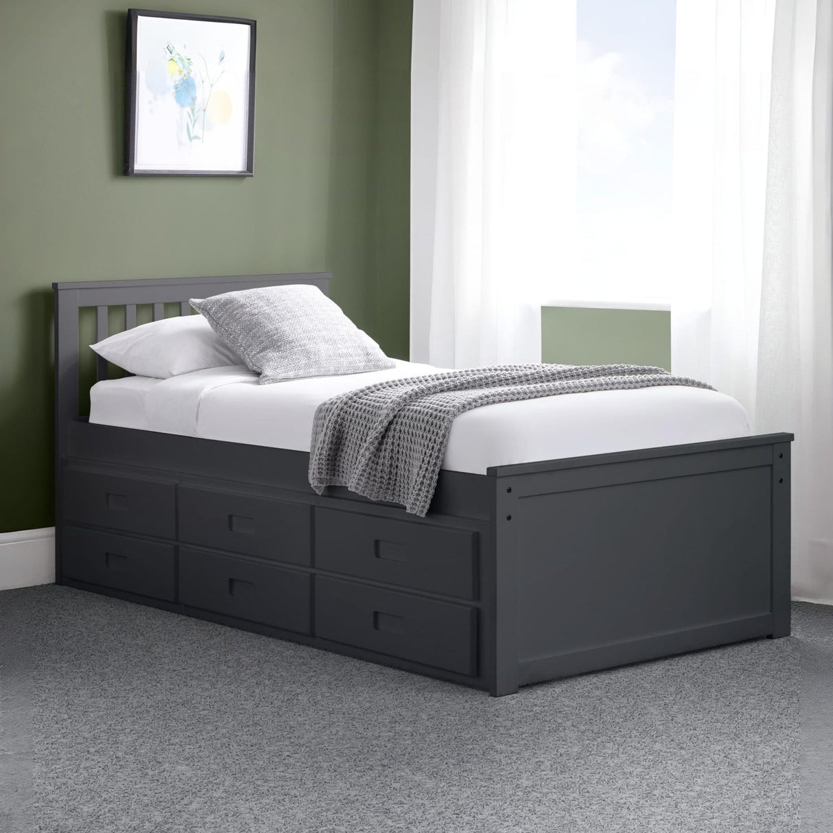 Wooden Double Bed With Underbed And Drawers - Maisie