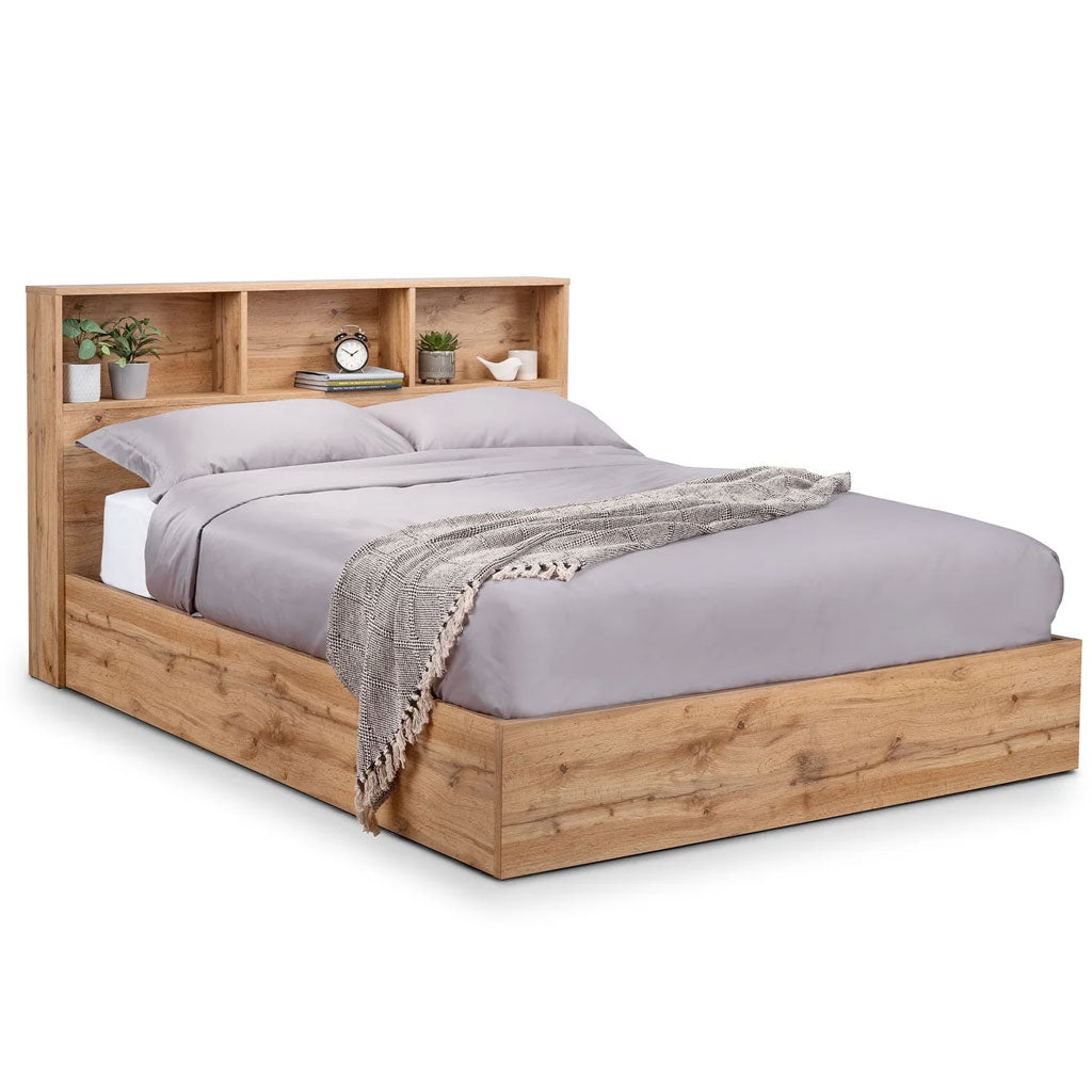 Wooden Double Ottoman Storage Bed - Bali