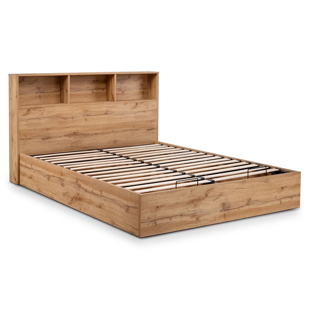 Wooden Double Ottoman Storage Bed - Bali