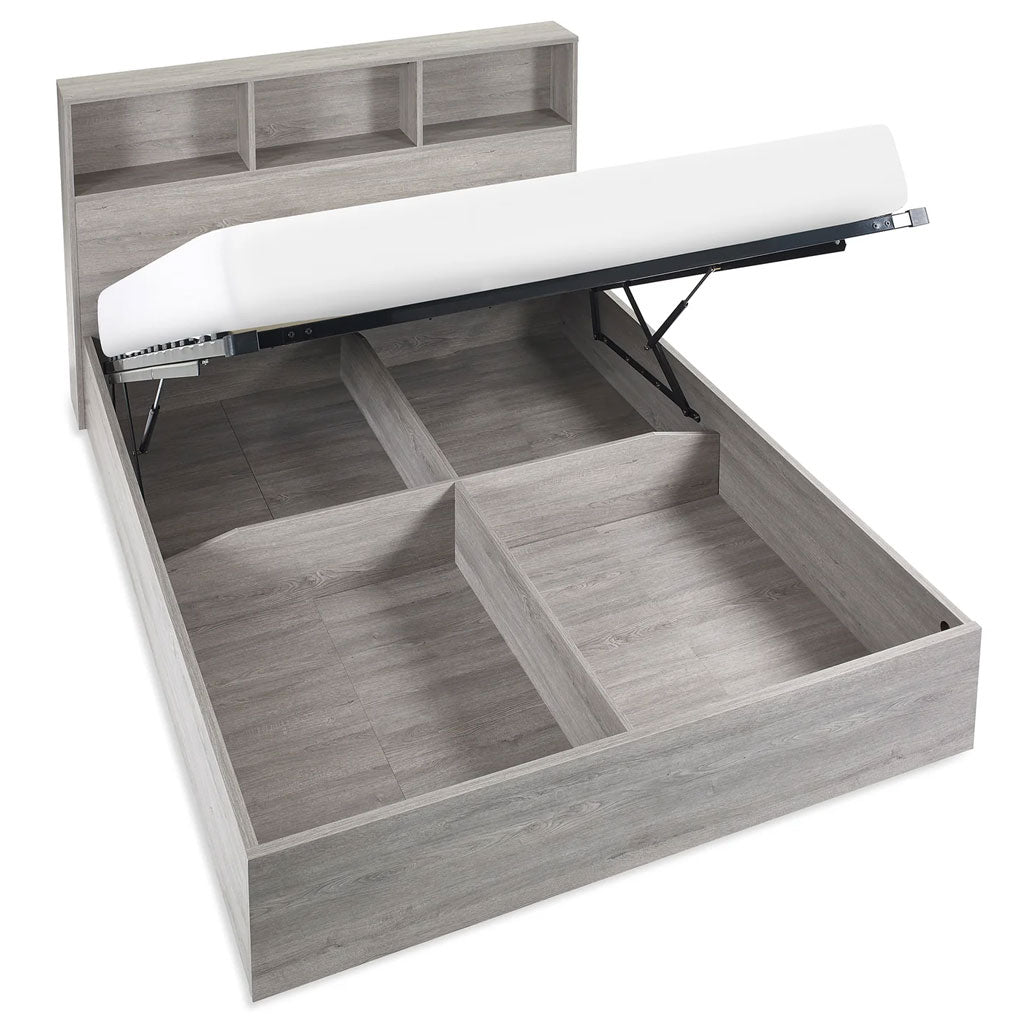 Wooden Double Ottoman Storage Bed - Bali