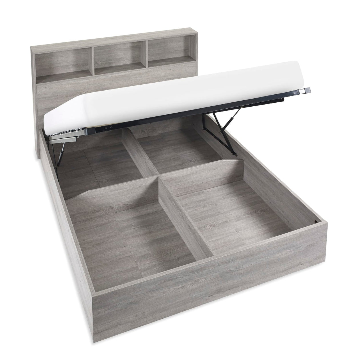 Wooden Double Ottoman Storage Bed - Bali