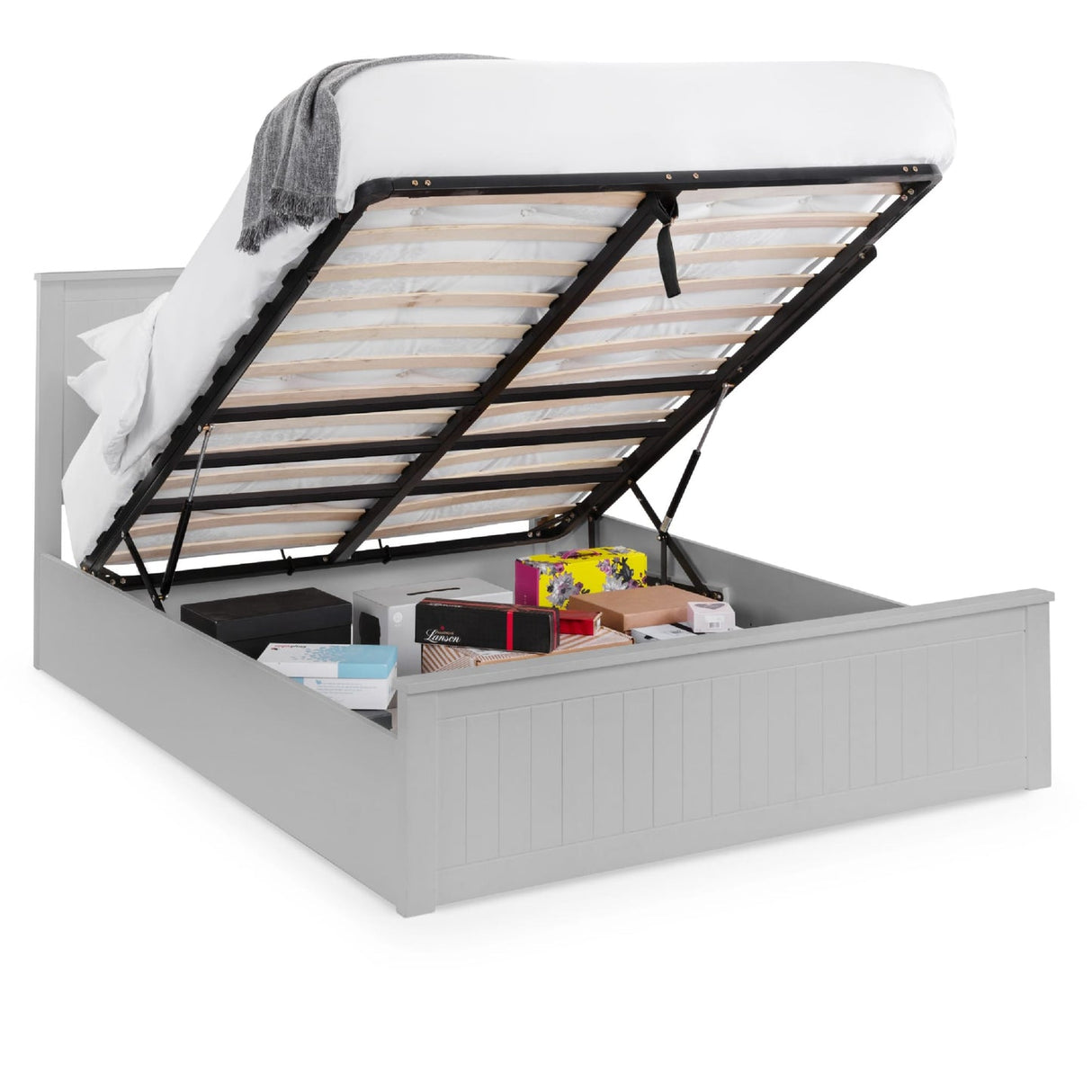 Wooden Double Ottoman Storage Bed - Maine