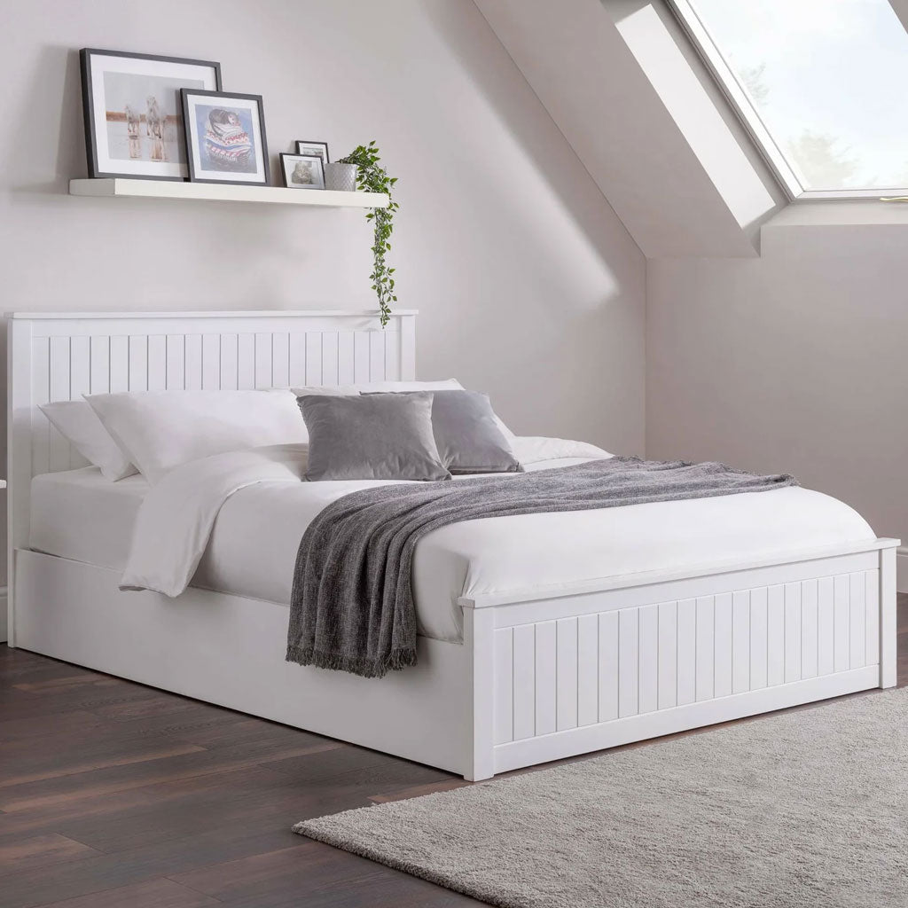 Wooden Double Ottoman Storage Bed - Maine