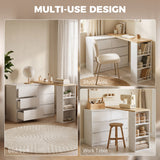 Wooden Dressing Table 130cm Wide With 6 Drawers - Velmora