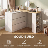 Wooden Dressing Table 130cm Wide With 6 Drawers - Velmora