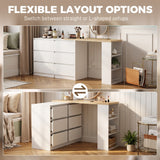 Wooden Dressing Table 130cm Wide With 6 Drawers - Velmora
