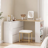 Wooden Dressing Table 130cm Wide With 6 Drawers - Velmora