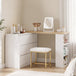Wooden Dressing Table 130cm Wide With 6 Drawers - Velmora