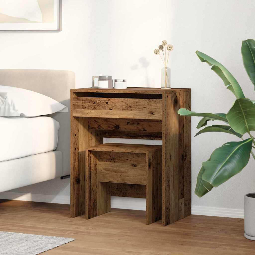 Wooden Dressing Table 60cm Wide With Stool - Vantage Home