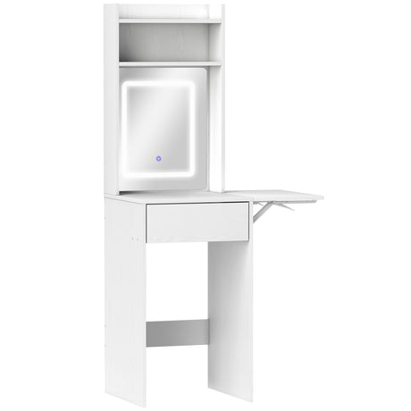 Wooden Dressing Table 74.3cm Wide With LED Mirror - Velmora