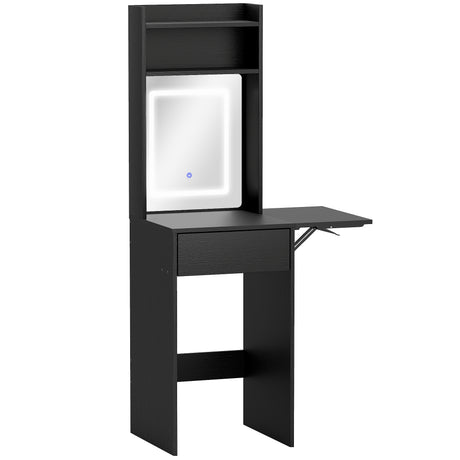 Wooden Dressing Table 74.3cm Wide With LED Mirror - Velmora