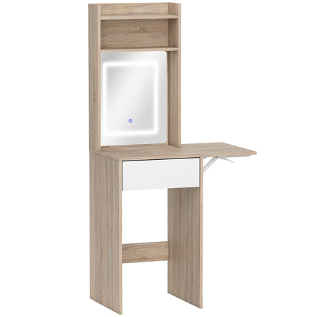 Wooden Dressing Table 74.3cm Wide With LED Mirror - Velmora