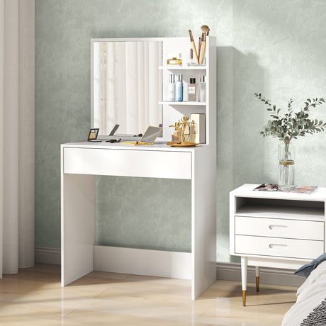 Wooden Dressing Table 75cm Wide With 1 Drawer - Velmora