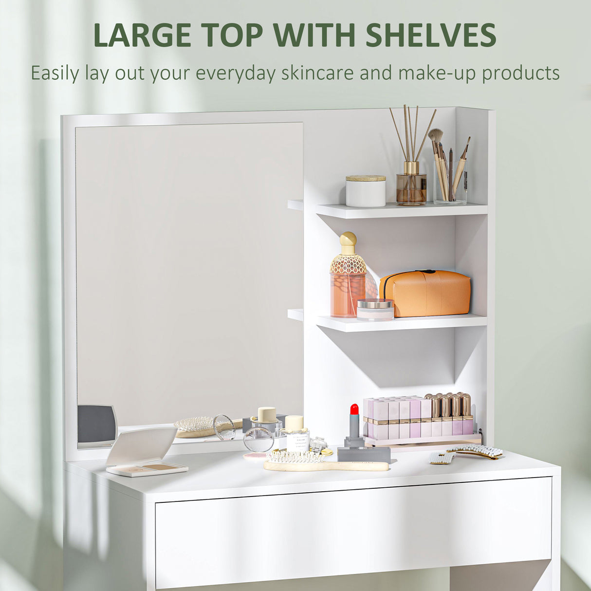 Wooden Dressing Table 75cm Wide With 1 Drawer - Velmora