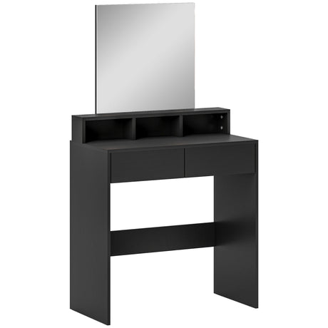 Wooden Dressing Table 75cm Wide With Mirror - Velmora