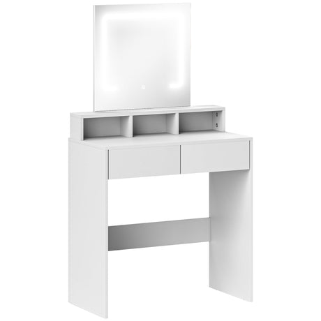 Wooden Dressing Table 75cm Wide With Mirror - Velmora
