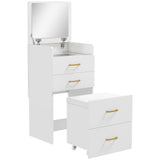 Wooden Dressing Table Set 48cm Wide - Velmora