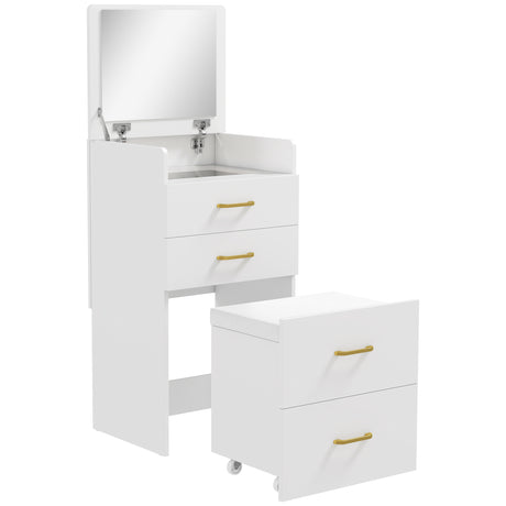 Wooden Dressing Table Set 48cm Wide - Velmora