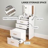 Wooden Dressing Table Set 48cm Wide - Velmora