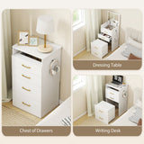 Wooden Dressing Table Set 48cm Wide - Velmora