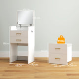 Wooden Dressing Table Set 48cm Wide - Velmora