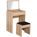 Wooden Dressing Table Set 60.2cm Wide - Velmora