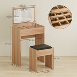 Wooden Dressing Table Set 60.2cm Wide - Velmora