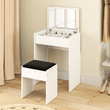 Wooden Dressing Table Set 60.2cm Wide - Velmora