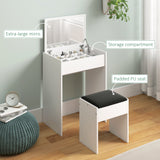 Wooden Dressing Table Set 60.2cm Wide - Velmora