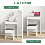 Wooden Dressing Table Set 60.2cm Wide - Velmora