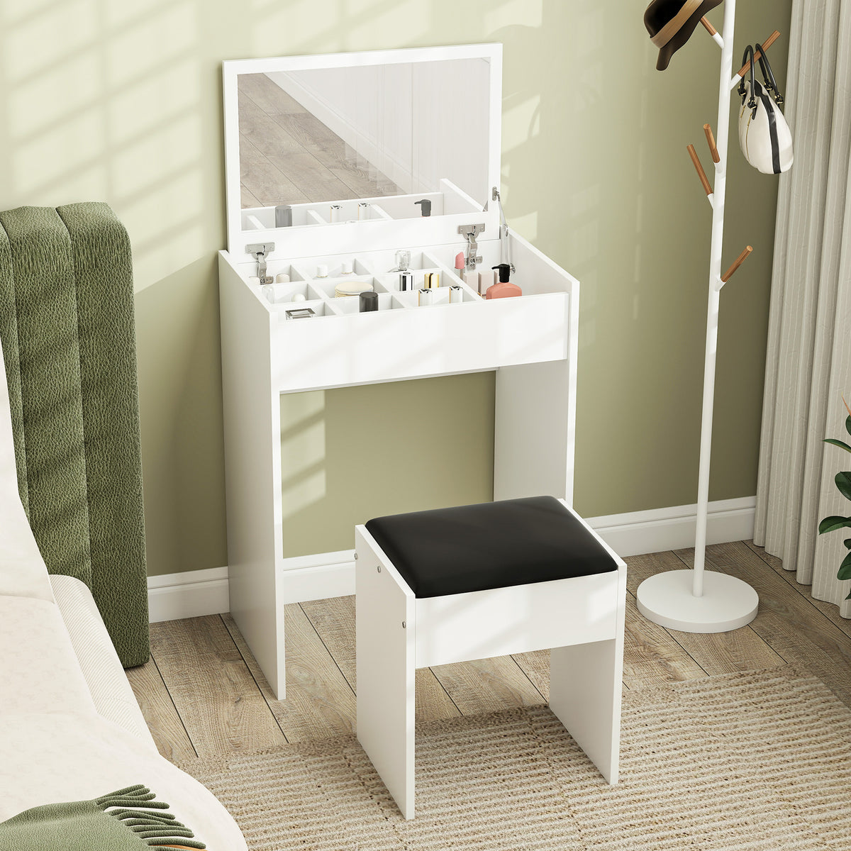 Wooden Dressing Table Set 60.2cm Wide - Velmora