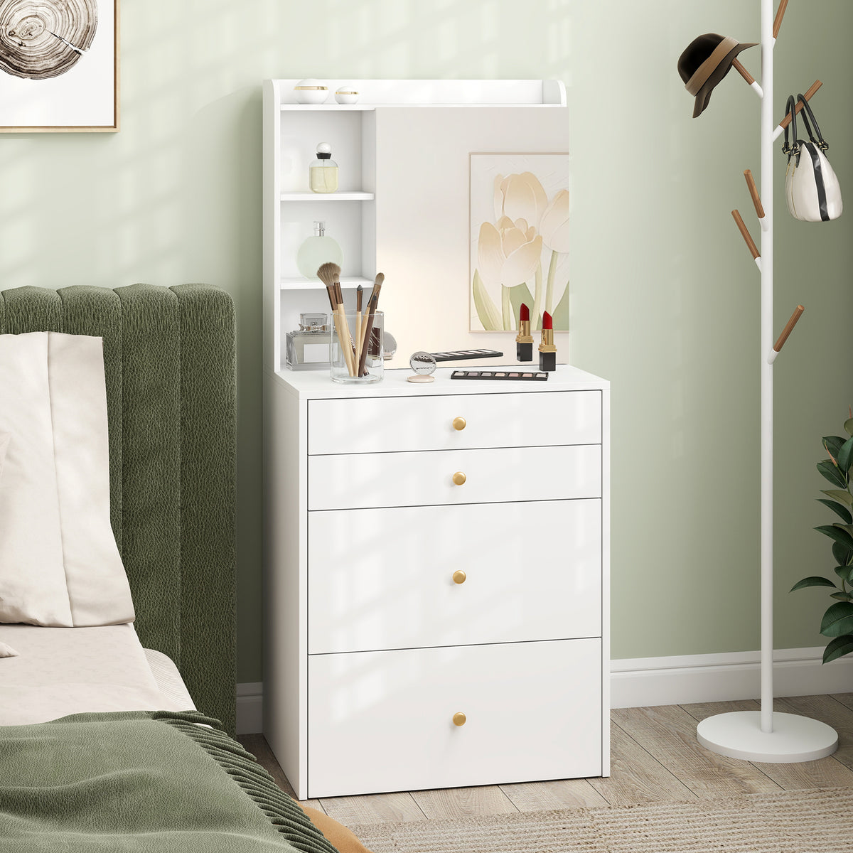Wooden Dressing Table Set 60cm Wide - Velmora