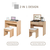 Wooden Dressing Table Set 80cm Wide - Velmora