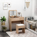 Wooden Dressing Table Set 80cm Wide - Velmora