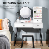 Wooden Dressing Table Set 90cm Wide - Velmora