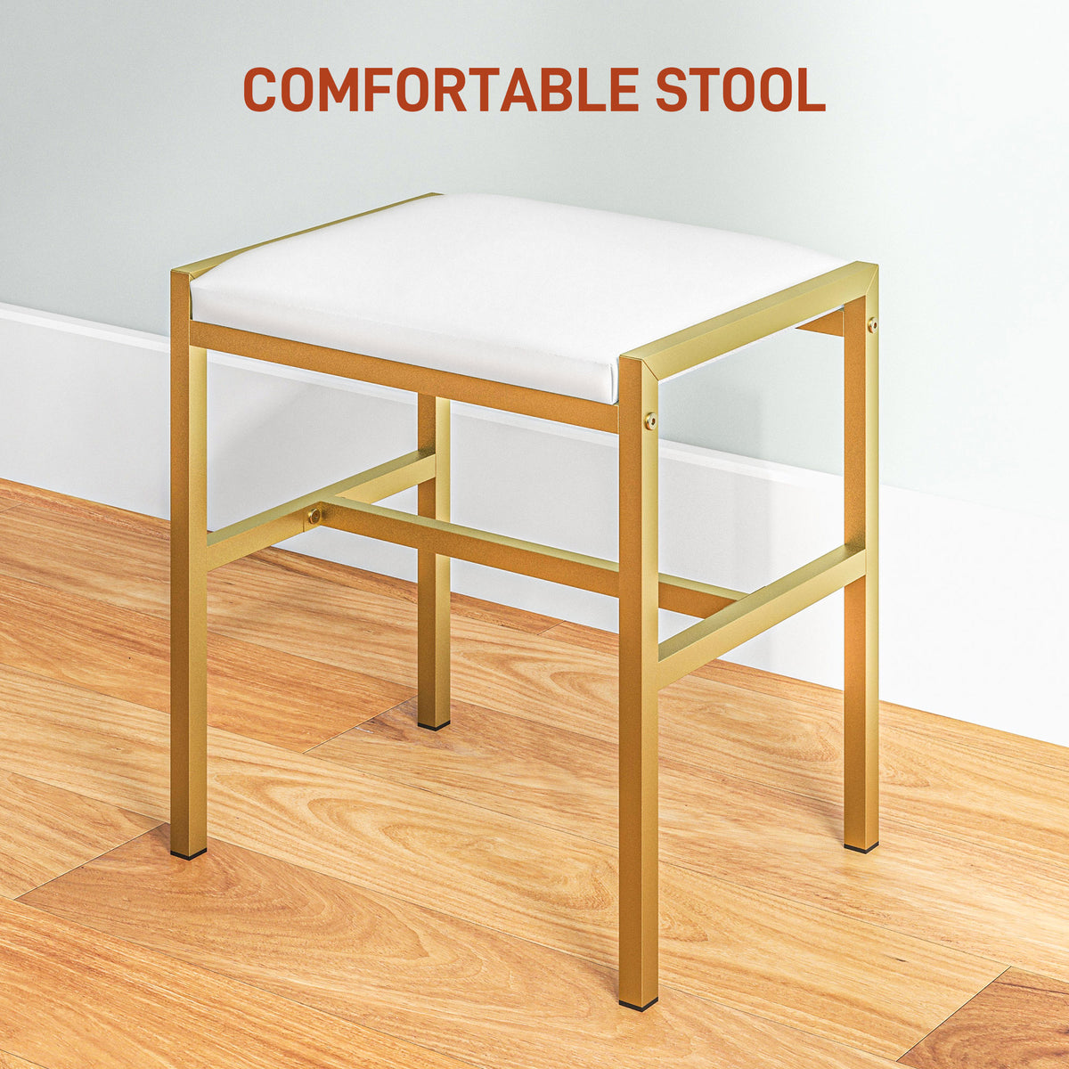 Wooden Dressing Table Set 90cm Wide With LED Lights - Velmora