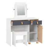 Wooden Dressing Table Set With 1 Door And 2 Drawers - Brooklyn