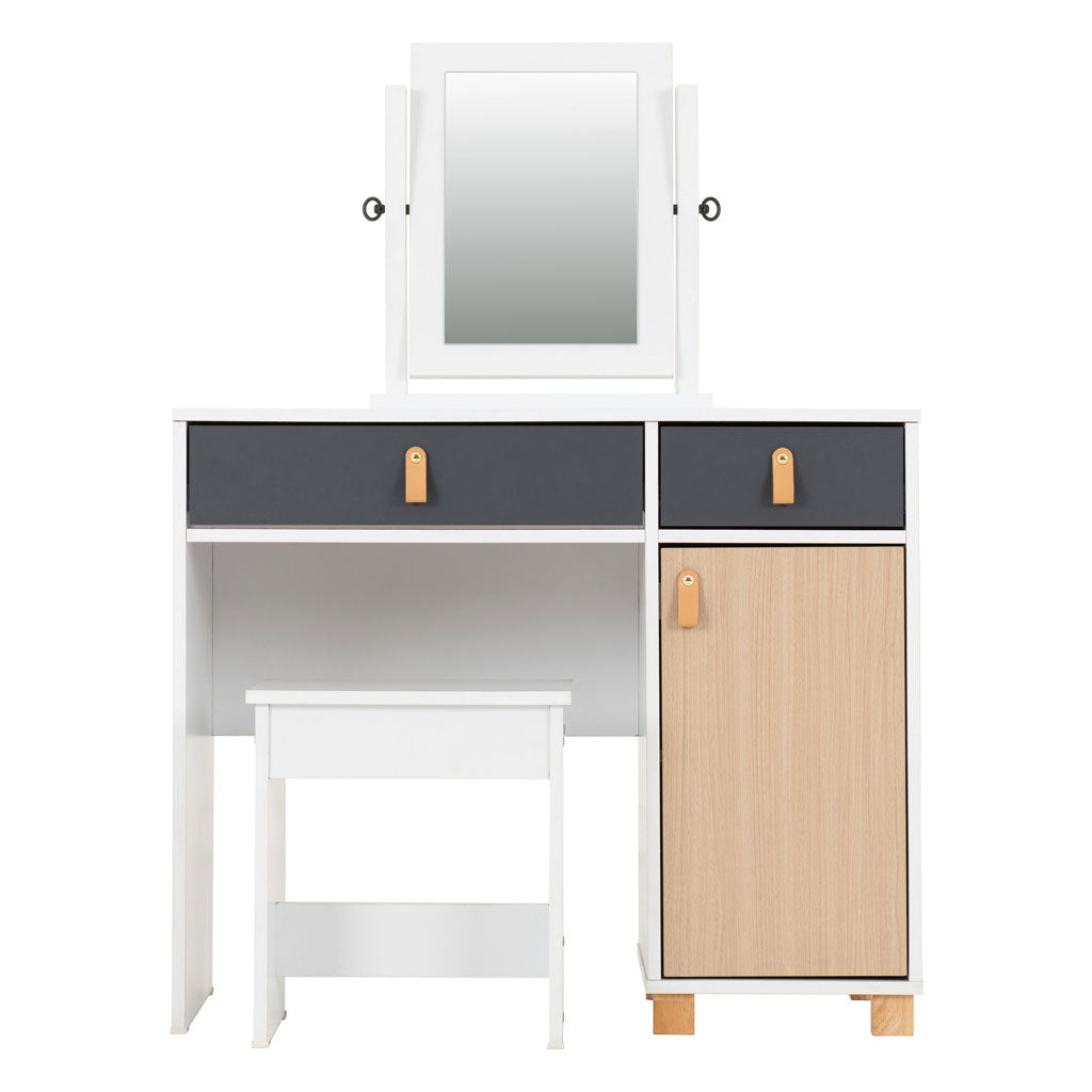 Wooden Dressing Table Set With 1 Door And 2 Drawers - Brooklyn