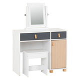 Wooden Dressing Table Set With 1 Door And 2 Drawers - Brooklyn