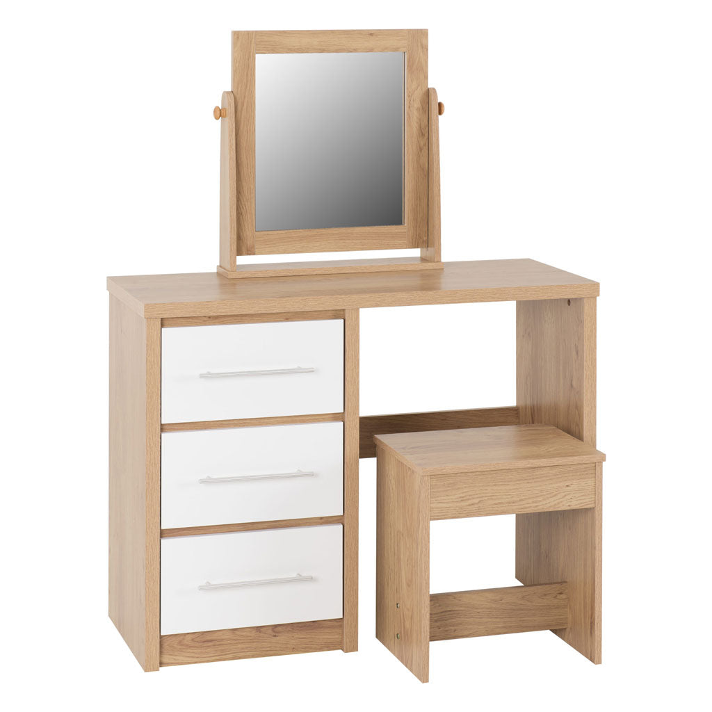 Wooden Dressing Table Set With 3 Drawers - Seville