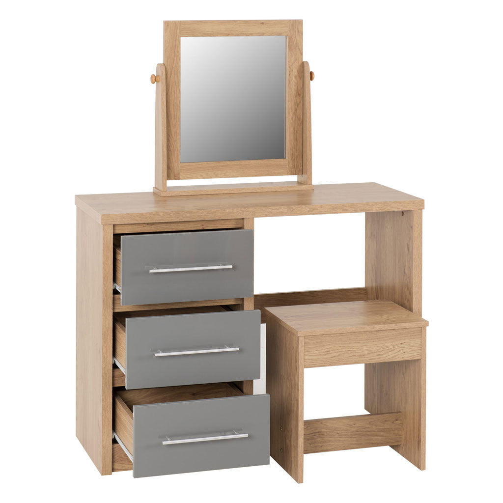Wooden Dressing Table Set With 3 Drawers - Seville
