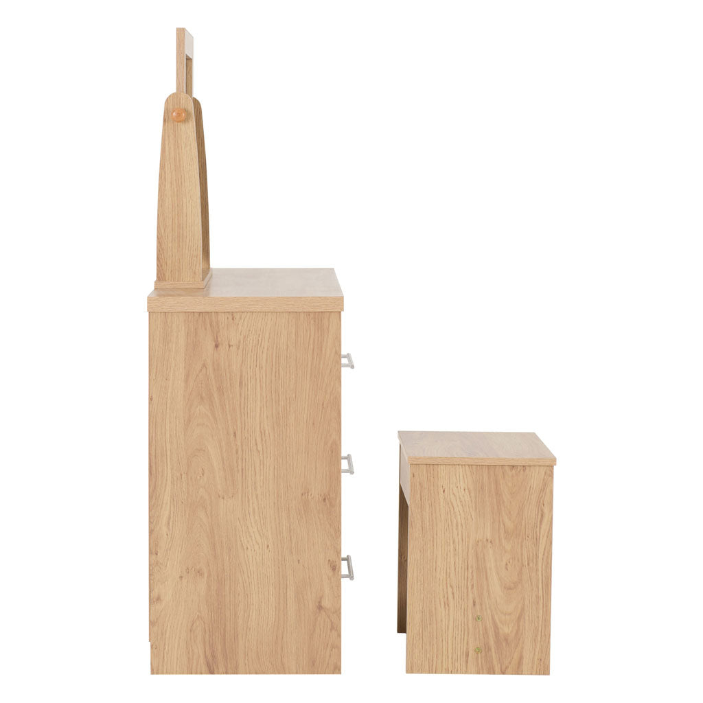 Wooden Dressing Table Set With 3 Drawers - Seville