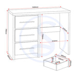 Wooden Dressing Table Set With 3 Drawers - Seville