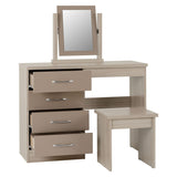 Wooden Dressing Table Set With 4 Drawers - Nevada