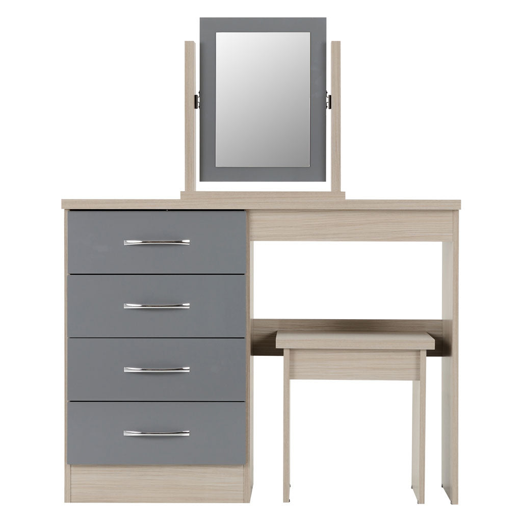 Wooden Dressing Table Set With 4 Drawers - Nevada