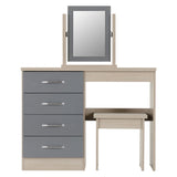 Wooden Dressing Table Set With 4 Drawers - Nevada