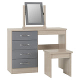 Wooden Dressing Table Set With 4 Drawers - Nevada