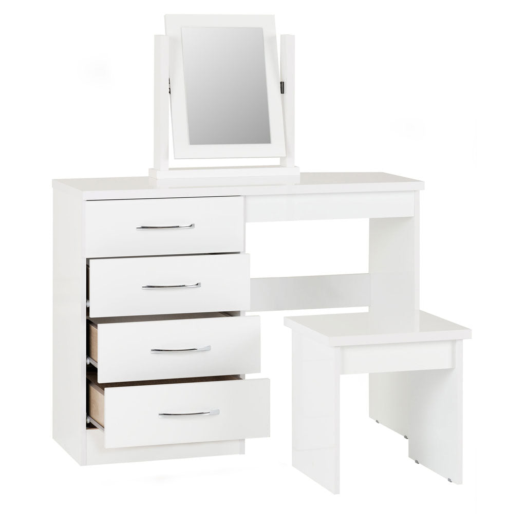 Wooden Dressing Table Set With 4 Drawers - Nevada