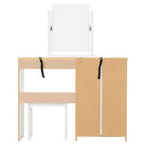 Wooden Dressing Table Set With 4 Drawers - Nevada